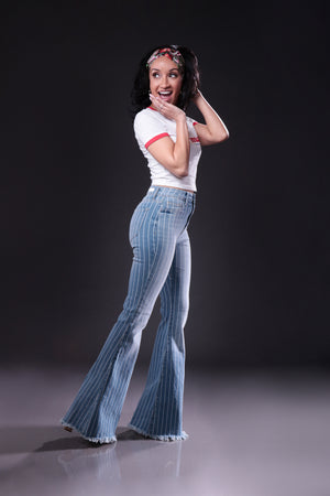 Flirt and Flare Wide Leg Jeans